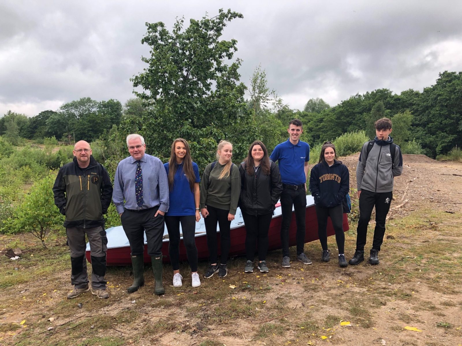 Students at Castell Alun High School doing the ‘Community Challenge’
